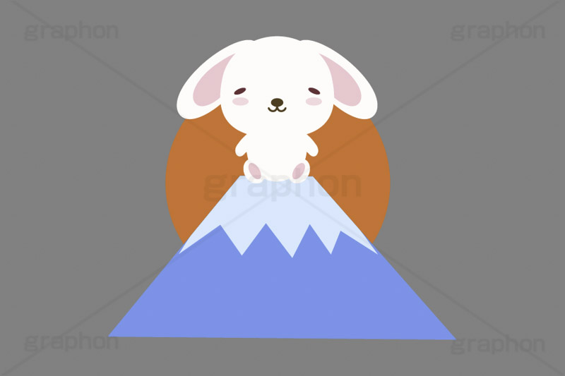 初日の出,日の出,富士山,うさぎキャラクター,干支,卯年,お正月,正月,年賀状,うさぎ,ウサギ,卯,兎,兔,ラビット,イベント,ニューイヤー,冬,行事,イラスト,キャラクター,動物,小動物,ポップ,可愛い,かわいい,カワイイ,挿絵,挿し絵,newyear,illustration,POP,winter,rabbit,卯年年賀状