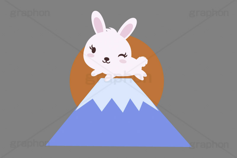 初日の出,日の出,富士山,うさぎキャラクター,干支,卯年,お正月,正月,年賀状,うさぎ,ウサギ,卯,兎,兔,ラビット,イベント,ニューイヤー,冬,行事,イラスト,キャラクター,動物,小動物,ポップ,可愛い,かわいい,カワイイ,挿絵,挿し絵,newyear,illustration,POP,winter,rabbit,卯年年賀状