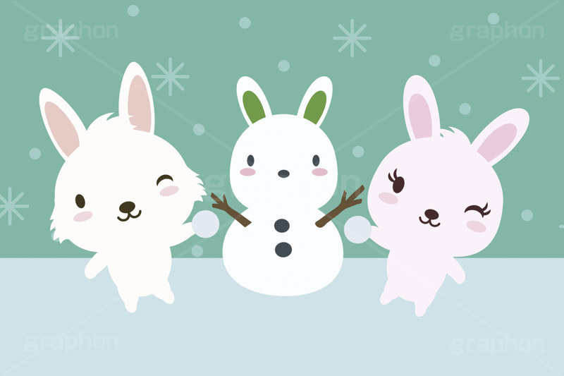 雪遊び,雪合戦,雪,雪玉,雪だるま,雪ダルマ,スノーマン,ウサギの雪だるま,うさぎキャラクター,干支,卯年,お正月,正月,年賀状,うさぎ,ウサギ,卯,兎,兔,ラビット,イベント,冬,行事,イラスト,キャラクター,動物,小動物,ポップ,可愛い,かわいい,カワイイ,newyear,illustration,POP,winter,rabbit,character,snow,卯年年賀状