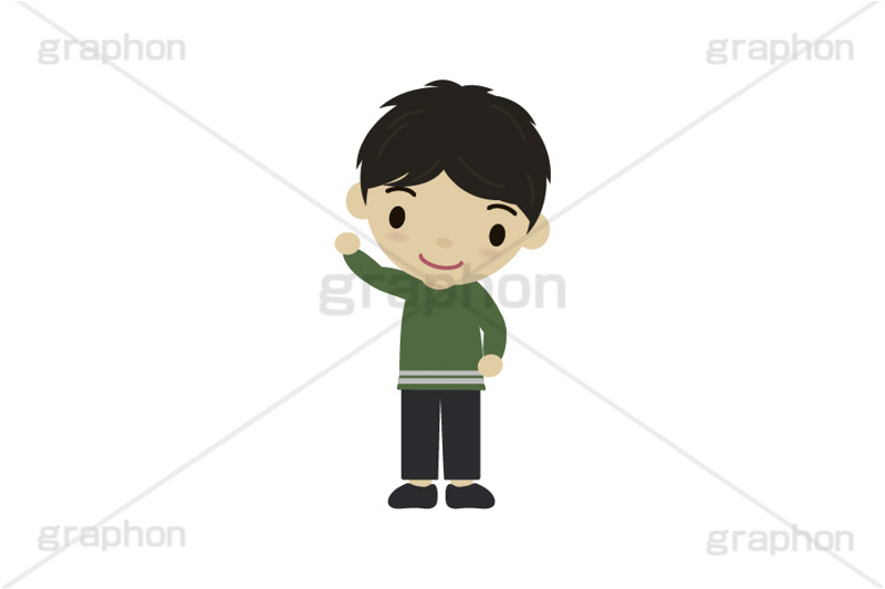 手を振る人,手を挙げる,青年,男性,イラスト,キャラクター,人物,ポップ,可愛い,かわいい,カワイイ,挿絵,挿し絵,illustration,POP