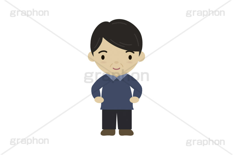 人物キャラクター,おじさん,お父さん,中年,イラスト,キャラクター,人物,ポップ,可愛い,かわいい,カワイイ,挿絵,挿し絵,illustration,POP