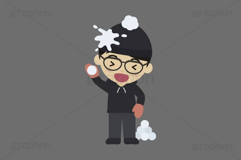雪合戦,雪,冬,雪玉,寒い,遊び,冬服,防寒,ニット帽,手袋,マフラー,行事,男性,メガネ男子,人物,キャラクター,イラスト,かわいい,カワイイ,可愛い,挿絵,挿し絵,character,japan,snow,winter,illustration