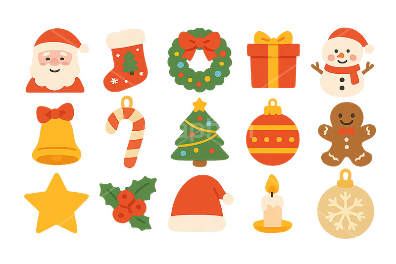クリスマス・オーナメント,ツリー,クリスマスツリー,オーナメント,サンタ,プレゼント,ジンジャーブレッドクッキー,ジンジャークッキー,柊,ヒイラギ,ひいらぎ,ベル,キャンディー,雪の結晶,結晶,星,靴下,クリスマス,イベント,冬,アイコン,マーク,icon,mark,christmas,winter,event,tree,bell,ornament,santa,present,candy
