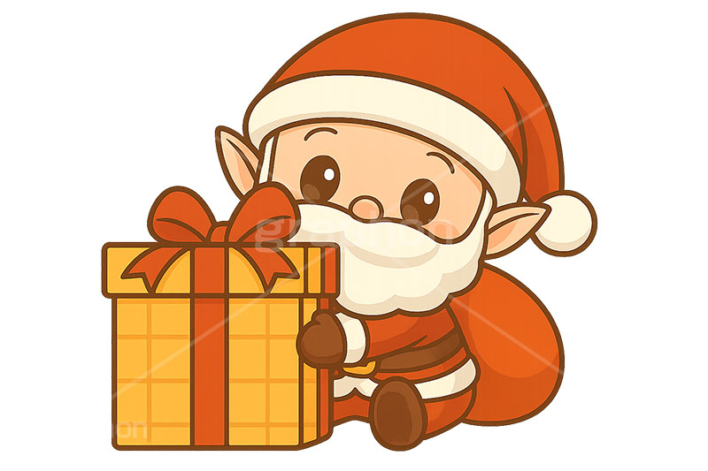 サンタ妖精,サンタクロースのイラスト,サンタ,サンタクロース,エルフ,妖精,クリスマス,イベント,冬,アイコン,マーク,かわいい,可愛い,カワイイ,キャラクター,character,icon,mark,christmas,winter,event,santa,elf,fairy