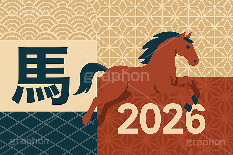 午年シンプルイラスト,和柄,馬イラスト,午,馬,うま,ウマ,金箔,金粉,午年,干支,正月,お正月,年賀状,2026午年,午年年賀状,新年,ニューイヤー,アニバーサリー,イラスト,illustration,japan,horse