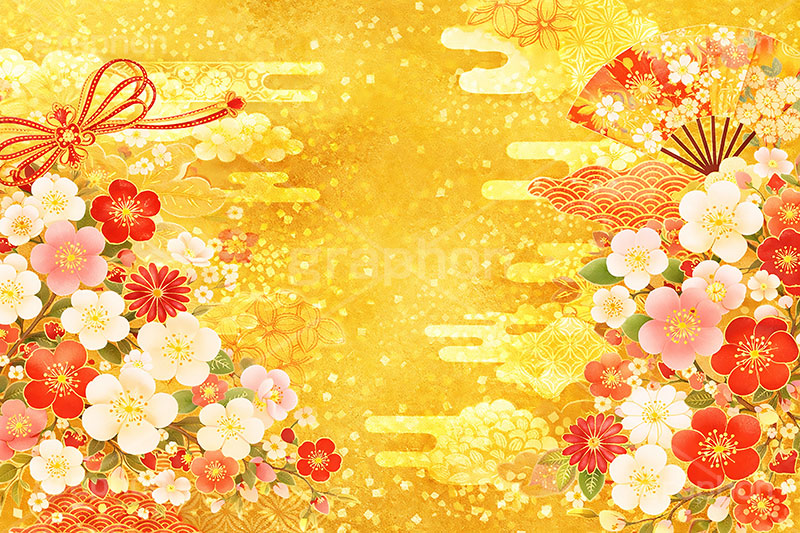和柄背景,年賀,年賀状,お正月,正月,和柄,花柄,和,和風,雲,派手,豪華,ひな祭り,雛祭り,ひなまつり,おめでたい,event,japan