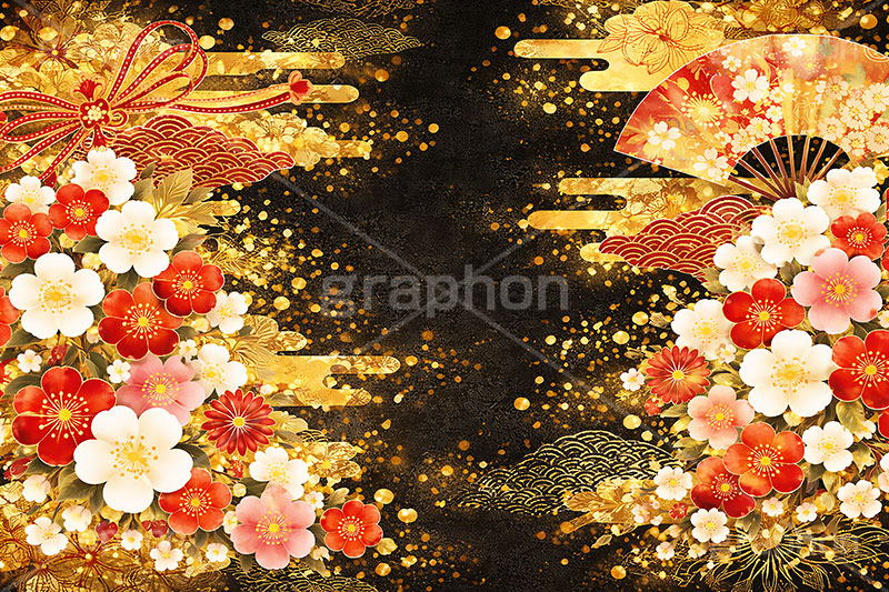 和柄背景,年賀,年賀状,お正月,正月,和柄,花柄,和,和風,雲,派手,豪華,ひな祭り,雛祭り,ひなまつり,おめでたい,event,japan