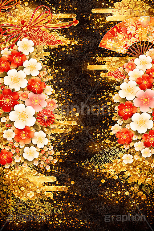 和柄背景,年賀,年賀状,お正月,正月,和柄,花柄,和,和風,雲,派手,豪華,ひな祭り,雛祭り,ひなまつり,おめでたい,event,japan