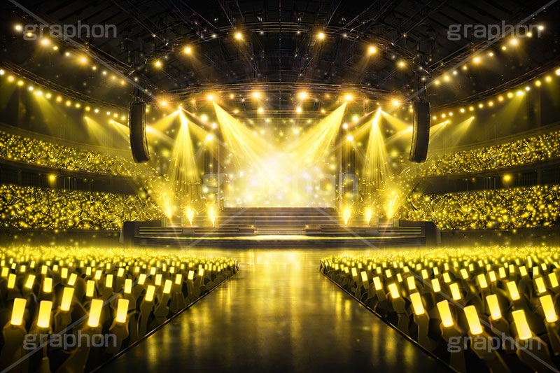 ライブステージ,ステージ,推し,推し活,舞台,ライブ,ライヴ,コンサート,アイドル,シアター,ホール,サイリウム,ペンライト,メンバーカラー,背景,照明,音楽,主役,ミュージック,ライト,スポットライト,イラスト,illustration,light,frame,hall,theater,live,stage,music