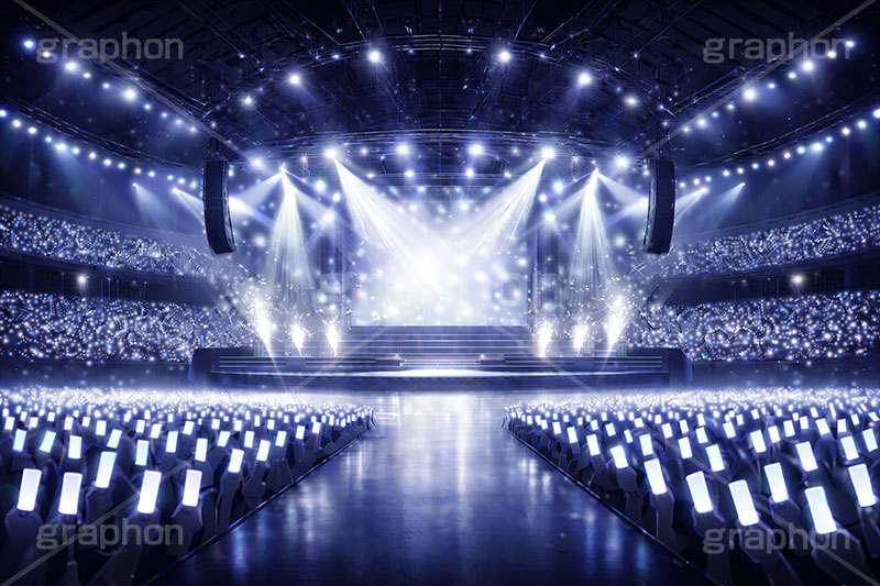 ライブステージ,ステージ,推し,推し活,舞台,ライブ,ライヴ,コンサート,アイドル,シアター,ホール,サイリウム,ペンライト,メンバーカラー,背景,照明,音楽,主役,ミュージック,ライト,スポットライト,イラスト,illustration,light,frame,hall,theater,live,stage,music