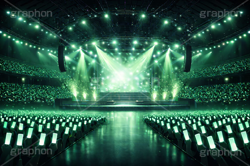 ライブステージ,ステージ,推し,推し活,舞台,ライブ,ライヴ,コンサート,アイドル,シアター,ホール,サイリウム,ペンライト,メンバーカラー,背景,照明,音楽,主役,ミュージック,ライト,スポットライト,イラスト,illustration,light,frame,hall,theater,live,stage,music