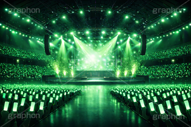 ライブステージ,ステージ,推し,推し活,舞台,ライブ,ライヴ,コンサート,アイドル,シアター,ホール,サイリウム,ペンライト,メンバーカラー,背景,照明,音楽,主役,ミュージック,ライト,スポットライト,イラスト,illustration,light,frame,hall,theater,live,stage,music