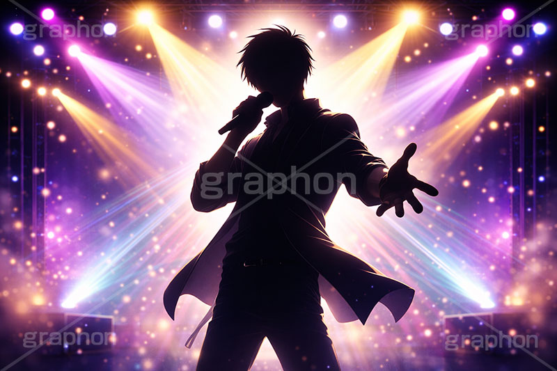 アイドル,イケメン,ライブステージ,ステージ,推し,推し活,舞台,ライブ,ライヴ,コンサート,シアター,ホール,背景,照明,音楽,主役,ミュージック,ライト,スポットライト,イラスト,illustration,light,frame,hall,theater,live,stage,music