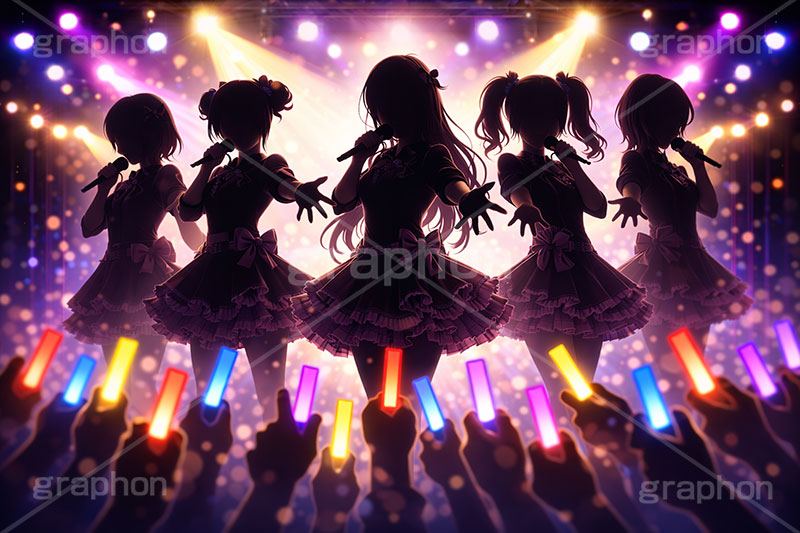 アイドル,かわいい,カワイイ,可愛い,ライブステージ,ステージ,推し,推し活,舞台,ライブ,ライヴ,コンサート,シアター,ホール,背景,照明,音楽,主役,ミュージック,ライト,スポットライト,イラスト,illustration,light,frame,hall,theater,live,stage,music