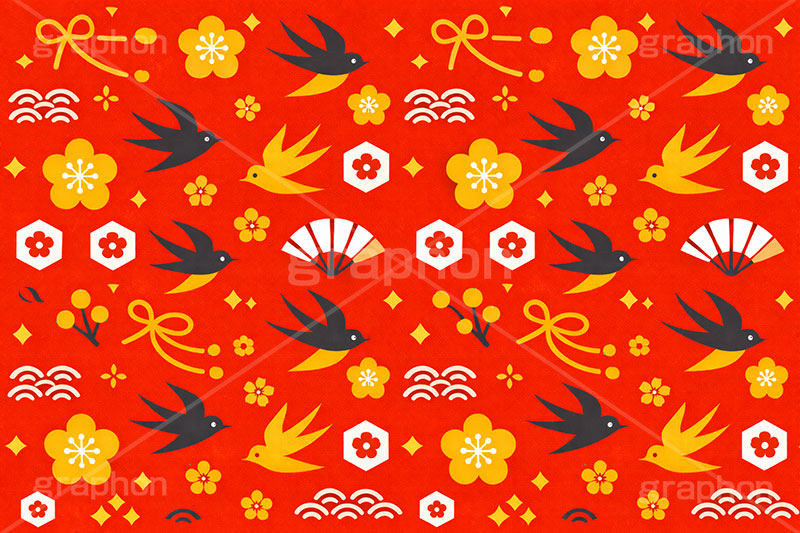 和柄背景,年賀,年賀状,お正月,正月,和柄,花柄,和,和風,雲柄,波柄,紐,扇子,梅,つばめ,燕,ツバメ,ハイカラ,はいから,おめでたい,ひな祭り,雛祭り,ひなまつり,event,japan