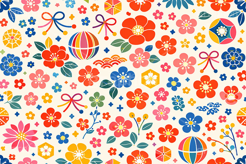 和柄背景,年賀,年賀状,お正月,正月,和柄,花柄,和,和風,鞠,まり,ハイカラ,はいから,おめでたい,ひな祭り,雛祭り,ひなまつり,event,japan