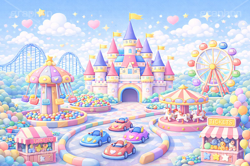 クレイアートな遊園地,クレイアート,クレイ,粘土,ねんど,遊園地の背景,遊園地,かわいい,カワイイ,可愛い,メルヘン,テーマパーク,アトラクション,ジェットコースター,メリーゴーランド,ハート,バルーン,風船,観覧車,チケット,ゴーカート,空中ブランコ,お城,キャッスル,背景,amusement,themepark,castle,heart,balloon,ticket,clay