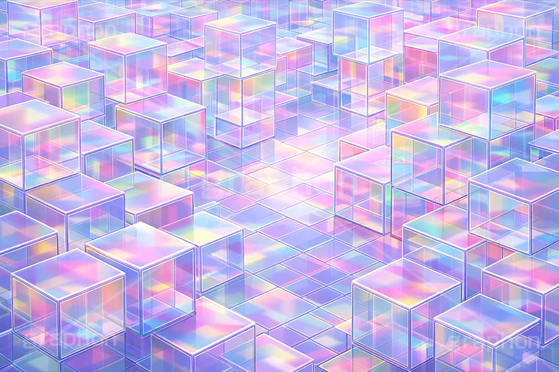 キューブワールド,キューブ,ワールド,アクリル,透明,透け,立体,立方体,箱,未来,近未来,デジタル,不思議,cube,box,digital,future,AI生成素材