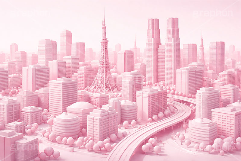 シンプル都会,ワールド,タワー,クレイアート,クレイ,ねんど,粘土,模型,立体,未来,近未来,都会,都市,街,ビル,future,city,building,tower,clay,AI生成素材