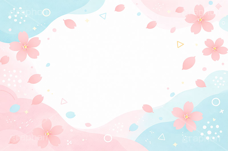 桜フレーム,桜,さくら,サクラ,花見,ブロッサム,春,花,花びら,花弁,背景,枠,フレーム,POP,ポップ,イラスト,blossom,spring,flower,frame,AI生成素材
