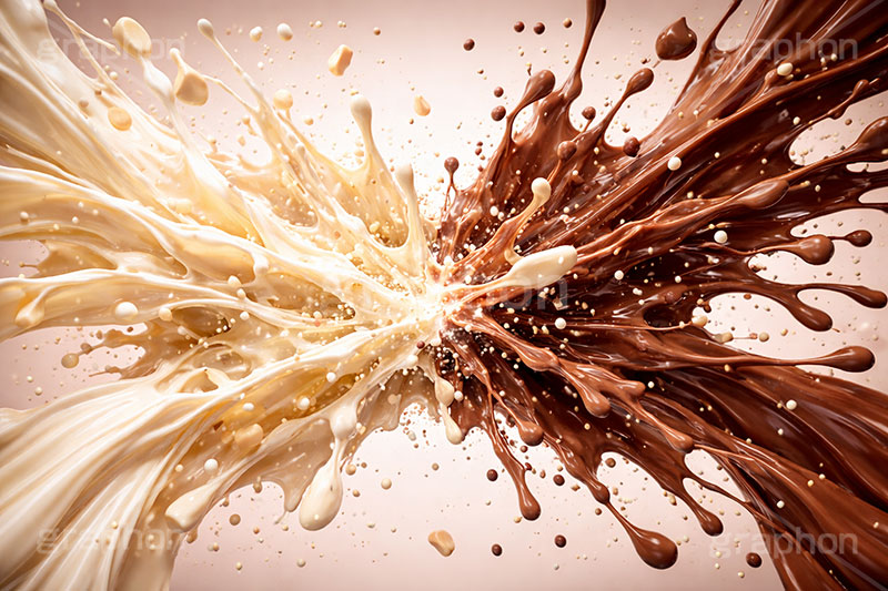 甘い衝撃,衝撃,ホワイトチョコ,ミルクチョコ,バレンタイン,バレンタインデー,チョコレート,溶ける,溶け,菓子,お菓子,告白,愛,恋,恋愛,ラブ,らぶ,女子力,ガーリー,甘い,スイーツ,chocolate,valentine,sweet,AI生成素材