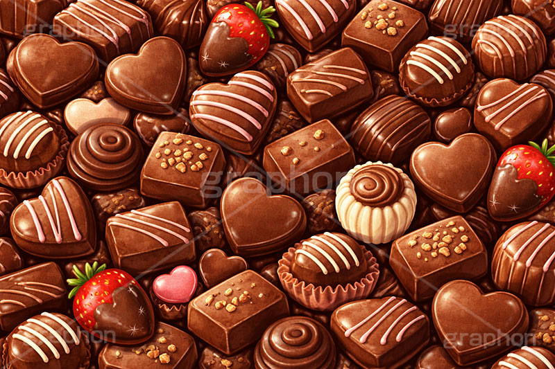 たくさんのチョコレート,たくさん,バレンタイン,バレンタインデー,チョコレート,菓子,お菓子,告白,愛,恋,恋愛,ラブ,らぶ,女子力,ガーリー,甘い,スイーツ,chocolate,valentine,sweet,AI生成素材