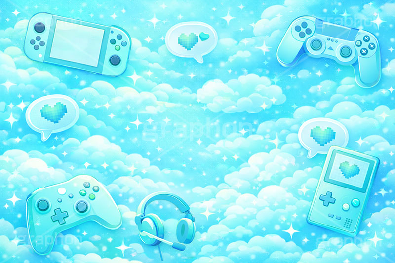 ゲーム実況,ゲーム,ゲーム配信,コントローラー,ゲーム機,携帯ゲーム,携帯ゲーム機,ヘッドセット,ヘッドフォン,ドットハート,吹き出し,フキダシ,ハート,好き,ライブ配信,ライバー,VTuber,配信,ライブ,配信素材,放送,映像,動画,実況,ポップ,ライブ,雲,キラキラ,LIVE,POP,illustration,LIVE,LOVE,game,AI生成素材