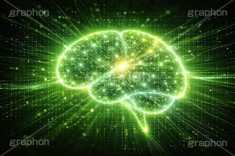 AI,発光脳,脳,発光,発光ノード,半導体,部品,基盤,電子,電流,データ,産業,ネオン,デジタル,ビッグデータ,未来,近未来,粒子,開発,解析,マトリックス,ブレーン,brain,GPU,digital,matrix,AI生成素材