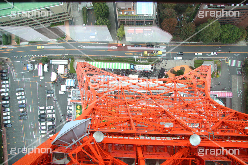 東京タワー下,東京タワー,Tokyo Tower,港区,高所,高所恐怖症,眺め,怖い,高い,見下ろす,展望台,展望,ガラス張り,ガラス床,鉄骨