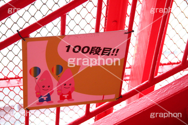 東京タワー,大階段,階段,かいだん,上る,下りる,高い,高所,333段,真っ赤,とうきょうタワー,Tokyo Tower,港区,疲れる,疲労,足腰,鍛える,運動,鉄骨,金網,鉄網