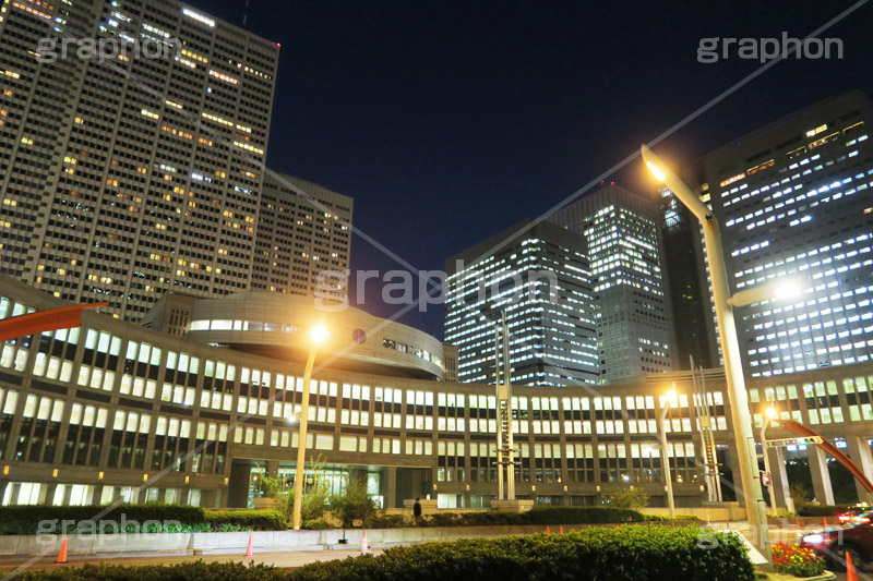 都庁の夜景,都庁,東京都庁,新宿,夜景,景色,東京,夜,ビル,第一庁舎,shinjuku