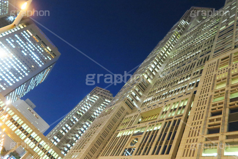 都庁の夜景,都庁,東京都庁,新宿,夜景,景色,東京,夜,ビル,第一庁舎,shinjuku