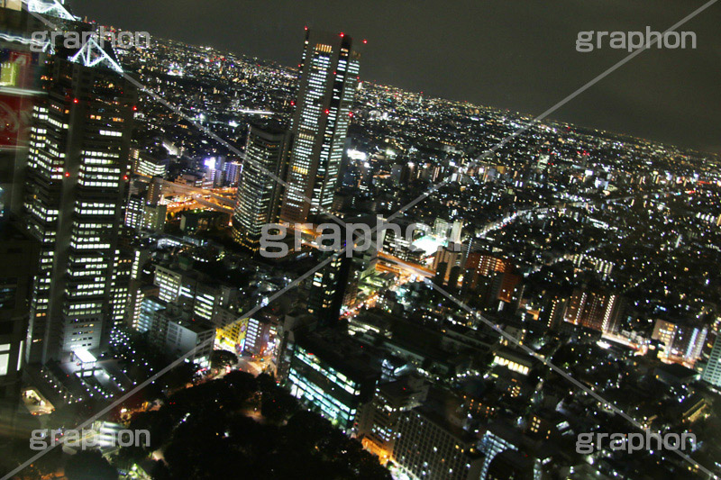 新宿の夜景,新宿,夜景,景色,展望,展望台,都庁,東京,夜,ビル,ビル群,残業,高層ビル,オフィスビル,ビジネス街,第二庁舎,電力,電気,shinjuku,building,office