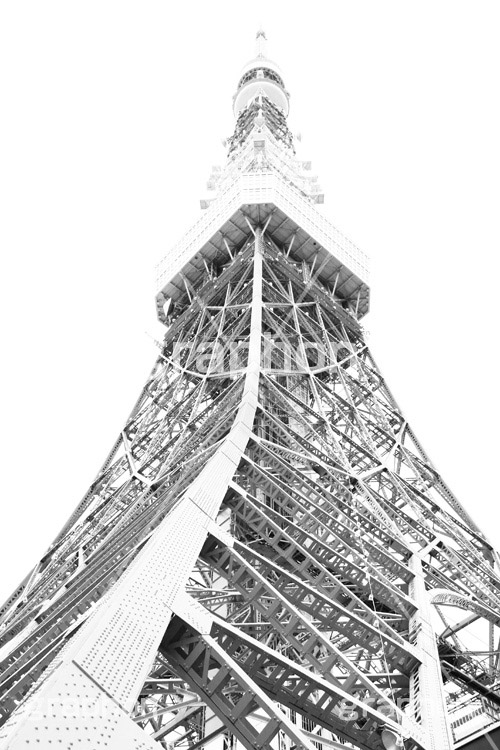 東京タワー,モノクロ,白黒,しろくろ,モノクローム,単色画,単彩画,単色