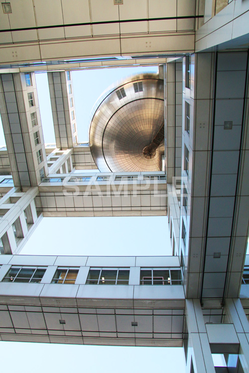 お台場,台場,DAIBA,東京都港区台場,東京臨海副都心,御台場,東京湾,フジテレビ本社ビル,フジテレビ,本社ビル,FCGビル,エフシージービル,ビル,ビルディング,テレビ局,球体,TV局,真下,見上げ,港区