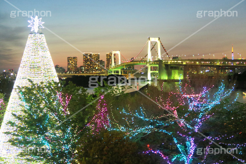 お台場イルミネーション,イルミネーション,illumination,レインボーブリッジ,橋,ブリッジ,吊り橋,東京港連絡橋,お台場,台場,DAIBA,東京都港区台場,東京臨海副都心,御台場,東京湾,綺麗,きれい,Christmas,クリスマスツリー,ツリー,デックス東京ビーチ,ビーチ,beach