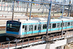 京浜東北線,電車,でんしゃ,鉄道,乗り物,交通,路線,線路,通勤,通学,撮り鉄,とり鉄,車両,電車/鉄道,上野,上野駅,ターミナル駅,台東区,水色,train,旅行,旅,travel