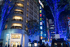 新宿東口のイルミネーション.illumination museum,東新宿,イルミネーション,イルミ,illumination,駅前,電飾,電球,発光ダイオード,LED,冬,イベント,event,新宿区,青,行事