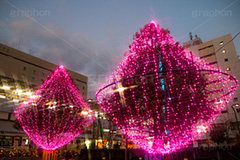 高円寺イルミネーション,イルミネーション,イルミ,illumination,pink,電飾,電球,発光ダイオード,LED,冬,キラキラ,綺麗,きれい,キレイ,煌,輝,都内,クリスマス,高円寺,杉並区,駅前,南口広場,広場,ピンク,クロスフィルタ