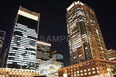 ビル,ビル群,ビジネス街,オフィスビル,東京駅,内駅舎,丸の内,Tokyo Station City,夜,ライトアップ,tokyo,building,office