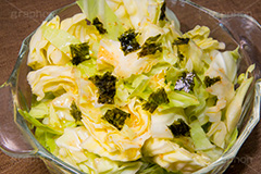 チョレギきゃべつ,キャベツ,きゃべつ,チョレギサラダ,チョレギ,韓国のり,韓国グルメ,つまみ,居酒屋,海苔,のり,しお,塩,サラダ,さらだ,前菜,おつまみ,salad