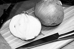 玉葱(モノクロ),モノクロ,白黒,しろくろ,モノクローム,単色画,単彩画,単色
