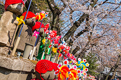 千躰子育地蔵尊,増上寺,芝公園,浄土宗,地蔵,お地蔵さん,子育て,安産,子供,こども,祈願,頭巾,赤い頭巾,風車,並ぶ,多い,大量,寺院,寺,参拝,重要文化財,文化財,港区,japan,temple