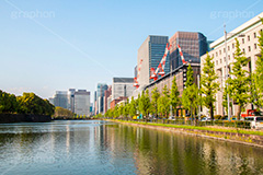 皇居のお堀と大手町,皇居,池,堀,お堀,内堀,溜池,天皇,宮殿,東京,千代田区,大手町,桜田門,重要文化財,japan,tokyo,帝国劇場