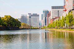 皇居のお堀と大手町,皇居,池,堀,お堀,内堀,溜池,天皇,宮殿,東京,千代田区,大手町,桜田門,重要文化財,japan,tokyo