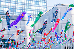スカイツリータウンの鯉のぼり,こいのぼり,鯉のぼり,5月5日,端午,節句,こどもの日,子供の日,こども,子供,男の子,スカイツリー,スカイツリータウン,skytree,event,kids,japan,和,文化,風習,行事,634匹,埼玉県,加須市,墨田区,押上,国旗,フェスティバル,festival,tower,タワー,solamachi,なびく
