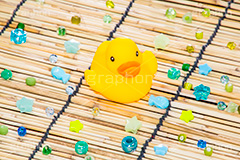 アヒルの玩具,出店,露店,屋台,夏祭り,祭り,景品,あひる,アヒル,鳥,くちばし,口ばし,おもちゃ,玩具,TOY,シュール,遊び,こども,子供,キッズ,水遊び,ビーズ,すだれ,簾,夏,サマー,summer,kids,beads