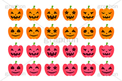 ジャックオーランタン詰め合わせ,ジャックオーランタン,ハロウィン,はろうぃん,ハロウィーン,Halloween,かぼちゃ,カボチャ,南瓜,ランタン,おばけ,イベント,秋,パンプキン,pumpkin,行事,イラスト,illustration,material,詰め合わせ,セット,アイコン,シルエット,マテリアル