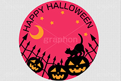 ハロウィンバッヂ,ハロウィン,はろうぃん,ハロウィーン,Halloween,pumpkin,イベント,秋,行事,イラスト,illustration,moon,POP,ポップ,月,三日月,パンプキン,ジャックオーランタン,ランタン,かぼちゃ,カボチャ,南瓜,黒猫,ねこ,ネコ,バッヂ,コースター,ステッカー