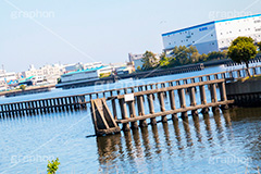 新木場千石橋からの眺め,新木場,千石橋,海,東京湾,貯木場,埋立地,工場,倉庫,貸倉庫,物流,江東区
